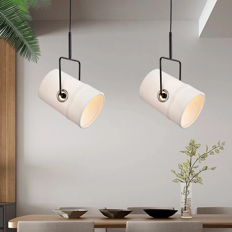 lustre rotatif nordique style loft moderne en tissu