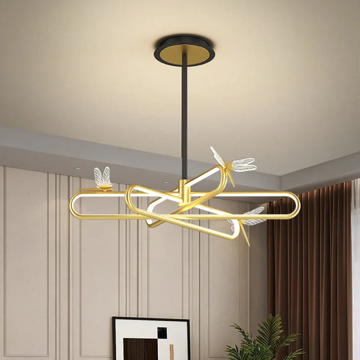 nordic luxury dragonfly LED retractable modern chandelier