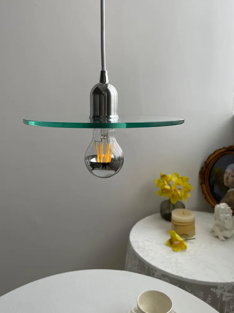 lustre rétro en verre clair suspendu pour décoration café bar