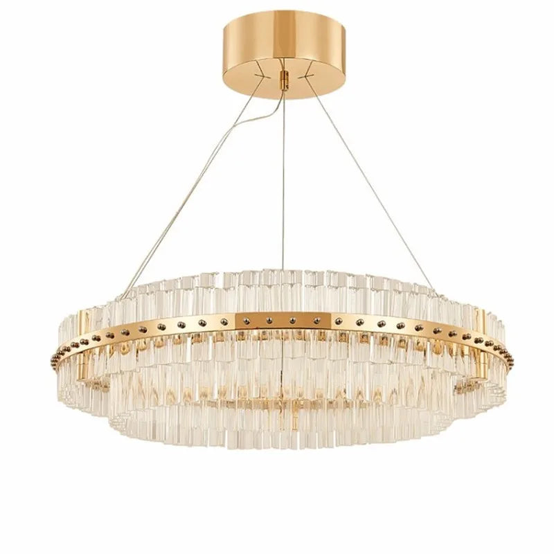 lustre suspendu en cristal moderne à rayures créatives