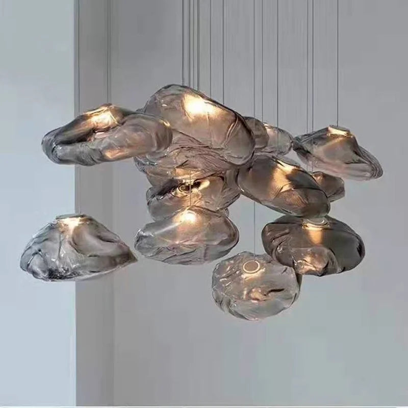 lustre en verre de luxe led post-moderne nordique créatif