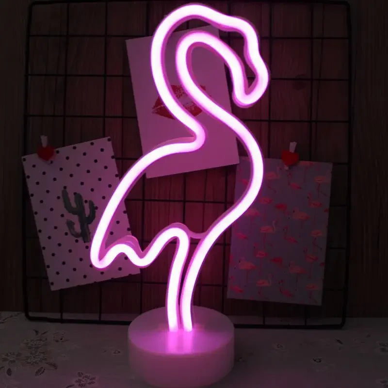 Lampe Led rose flamant rose