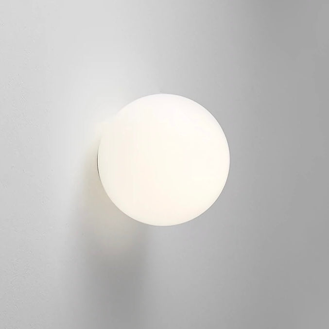 Applique murale moderne en verre dépoli à globe LED, une lumière