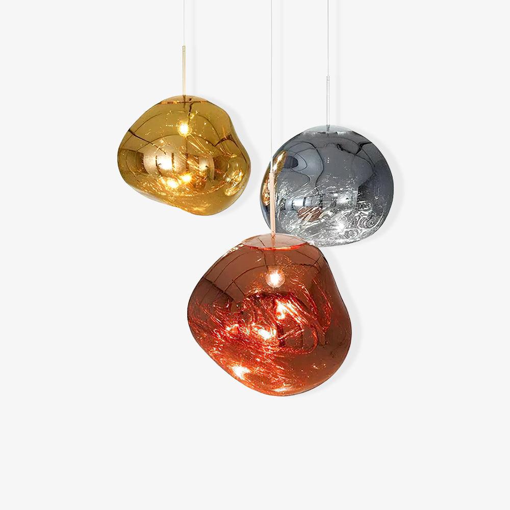 Plafonnier dôme en verre effet lave moderne avec une lumière