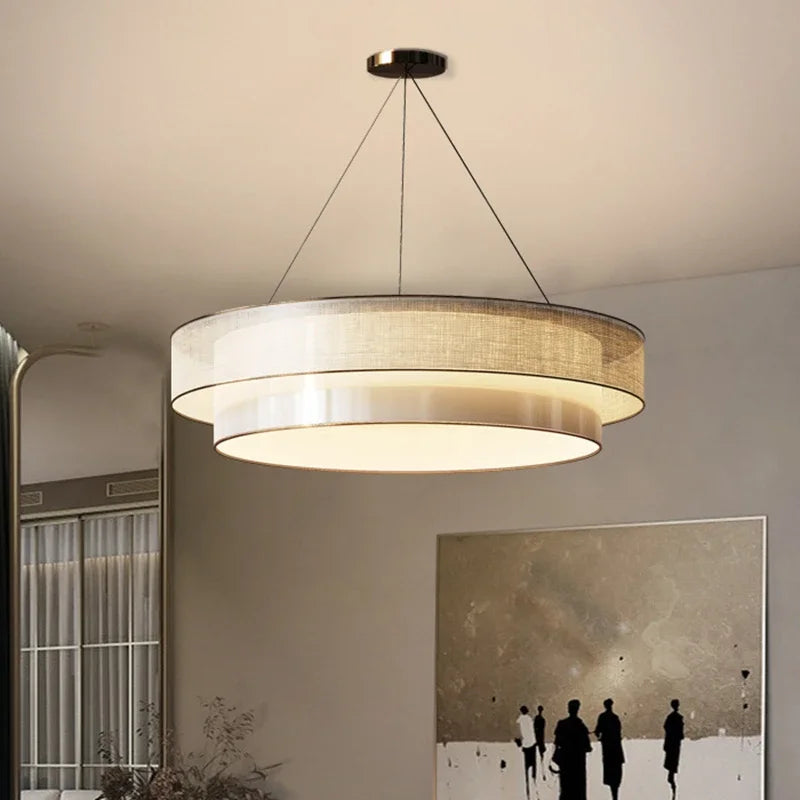 Lustre design circulaire blanc élégant