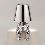 Lampe de Chevet Bonhomme Tactile Rechargeable Or & Argent