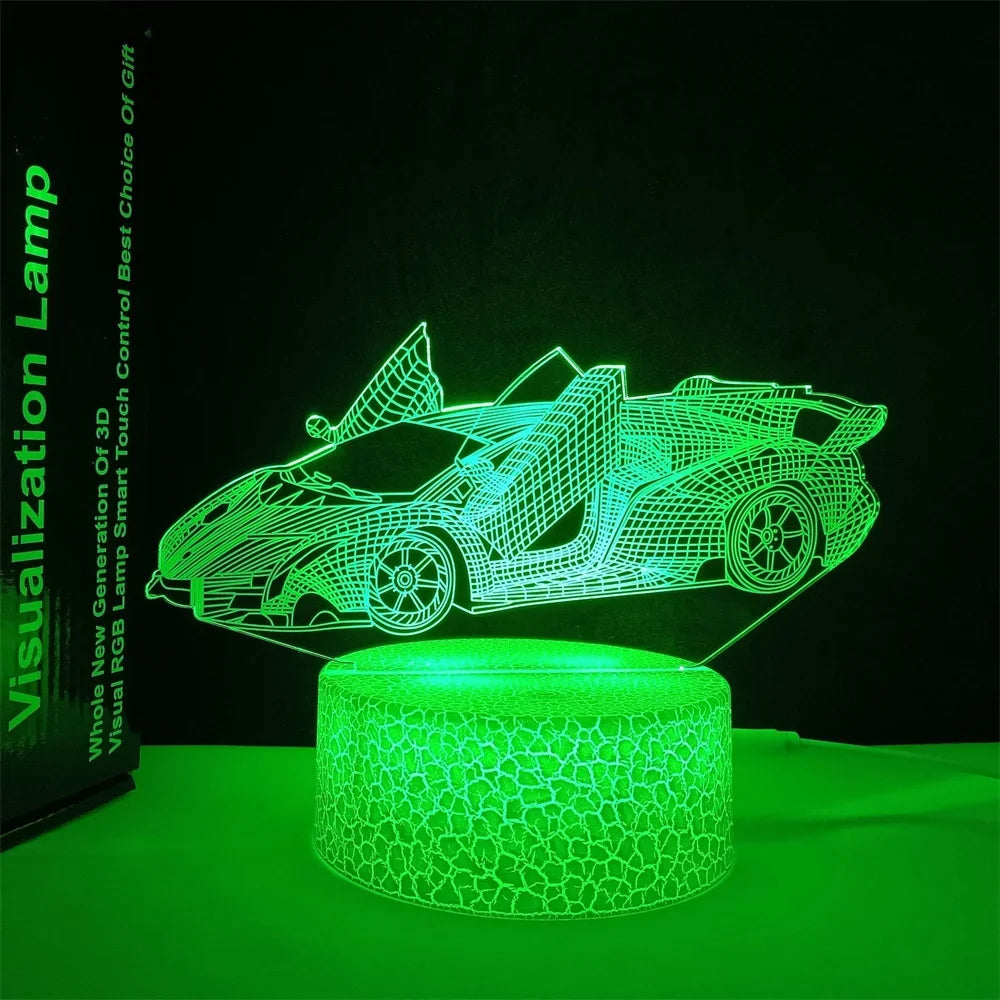 Lampe de chevet 3D Voiture de luxe