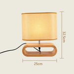 Lampe de chevet en Bois Nordique avec Abat-jour en Tissu