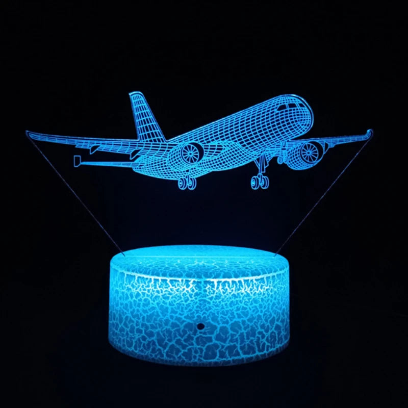 Lampe de chevet 3D Tactile Avion