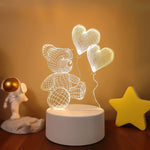 Lampe de chevet 3D pour Amoureux