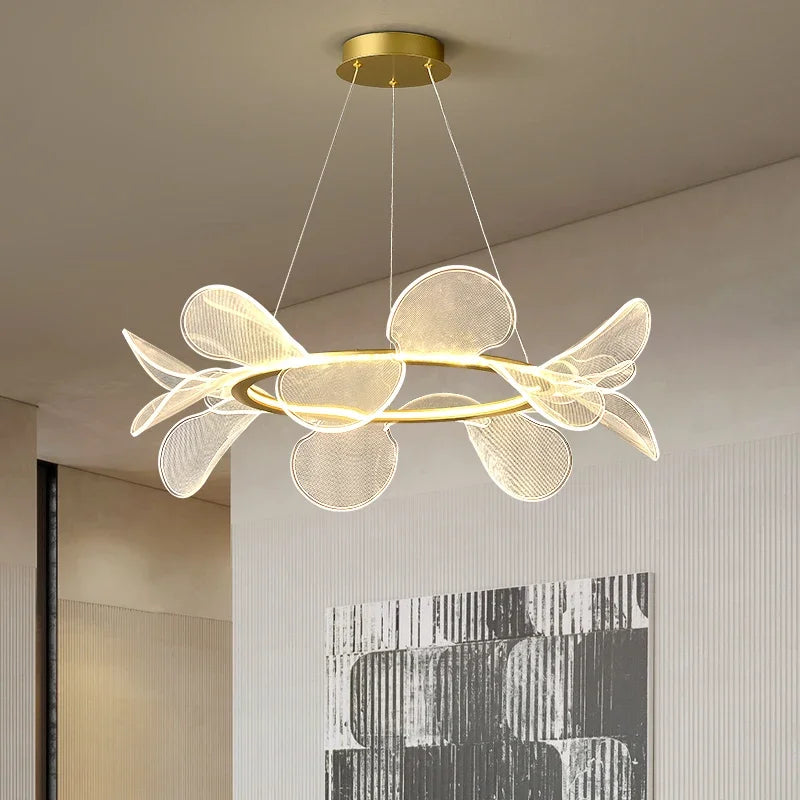 Lustre Moderne Cristal Pétales LED