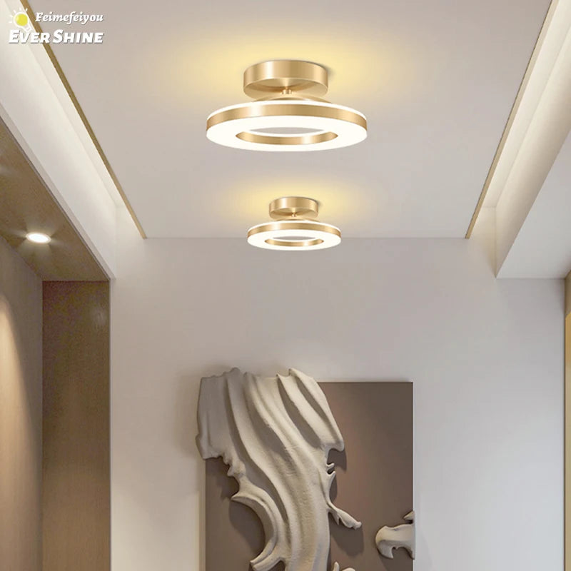 Plafonnier moderne en métal blanc avec deux LED et abat-jour en acrylique - Blanc 220 V-20 V 30 cm Chaud