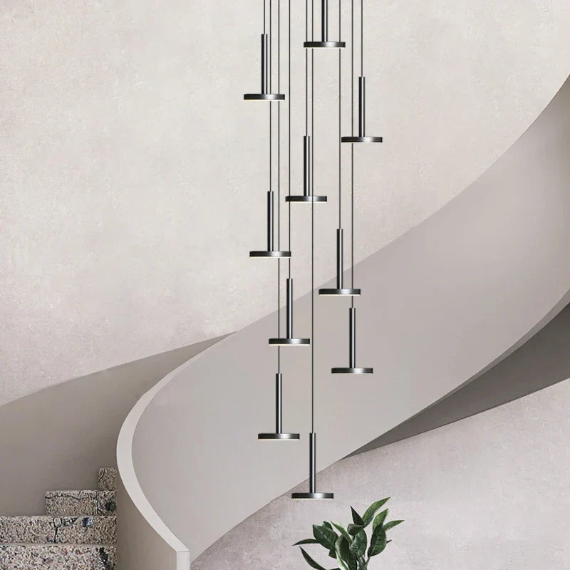 lustres modernes led pour escalier de luxe et cafés