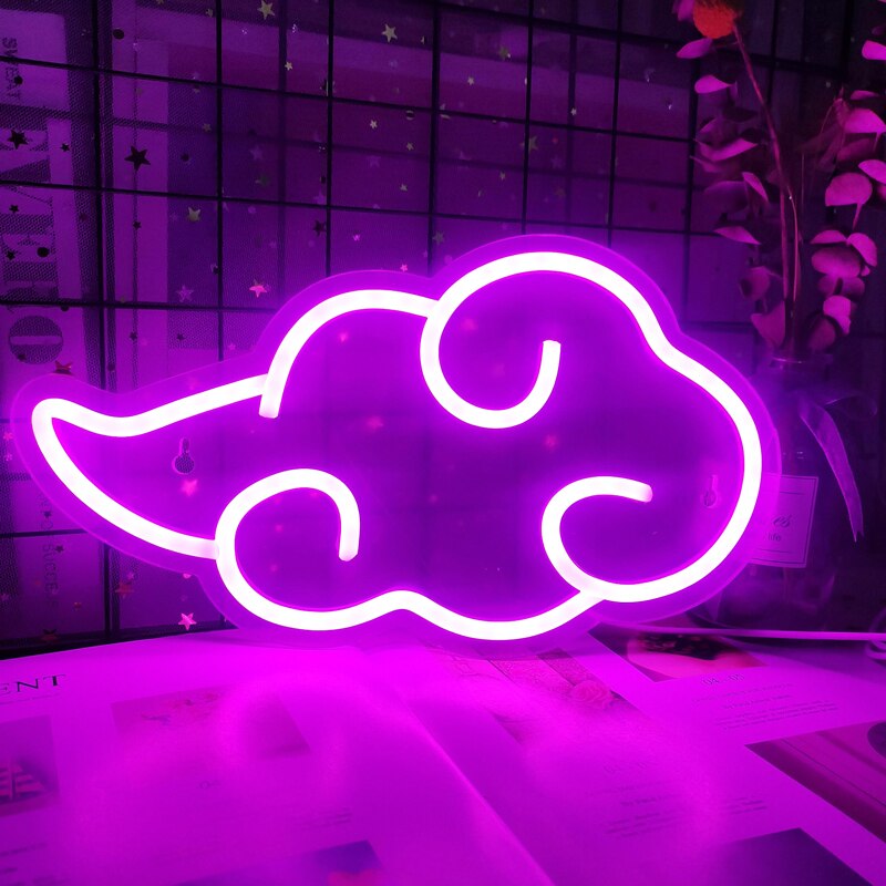 Neon mural en forme de nuage japonais