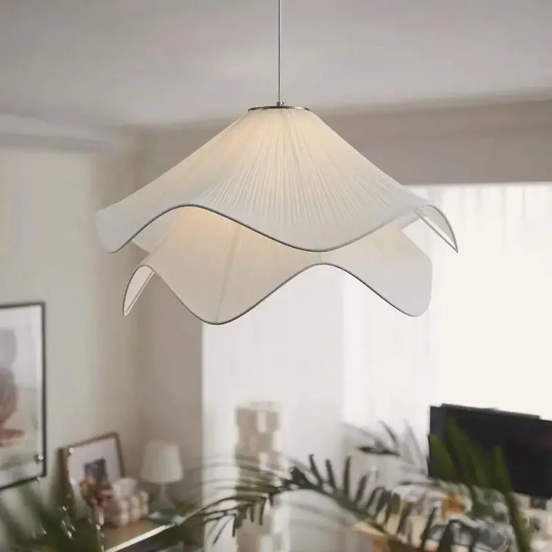 lustre en tissu plissé style nordique simple et confortable