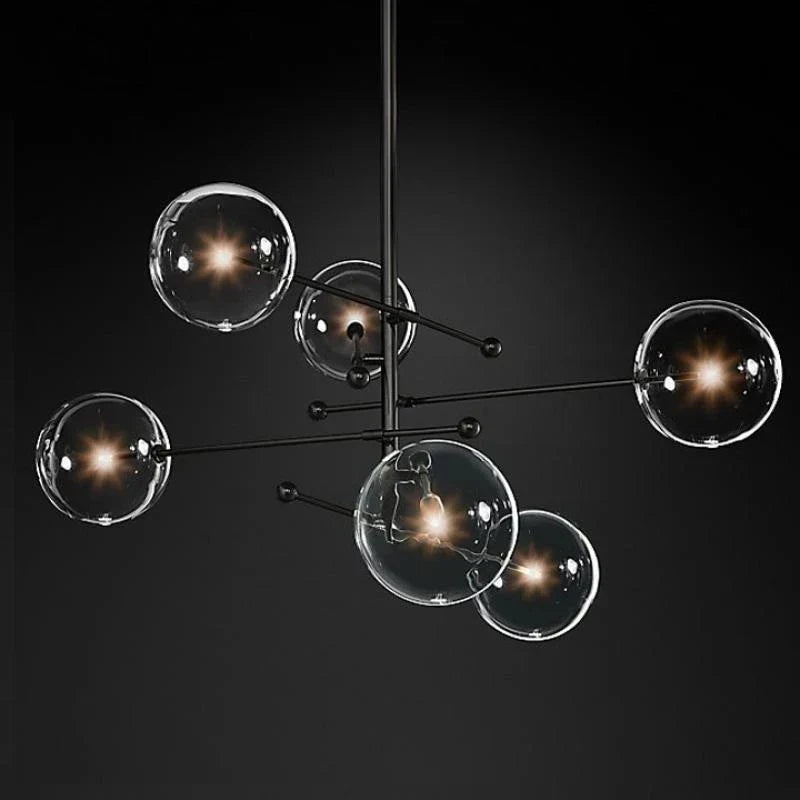 lustre led en verre nordique pour éclairage suspendu décoration intérieur