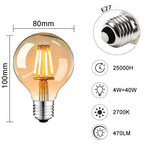 LOT DE SIX AMPOULES À FILAMENT LED VINTAGE E27 220V 4W