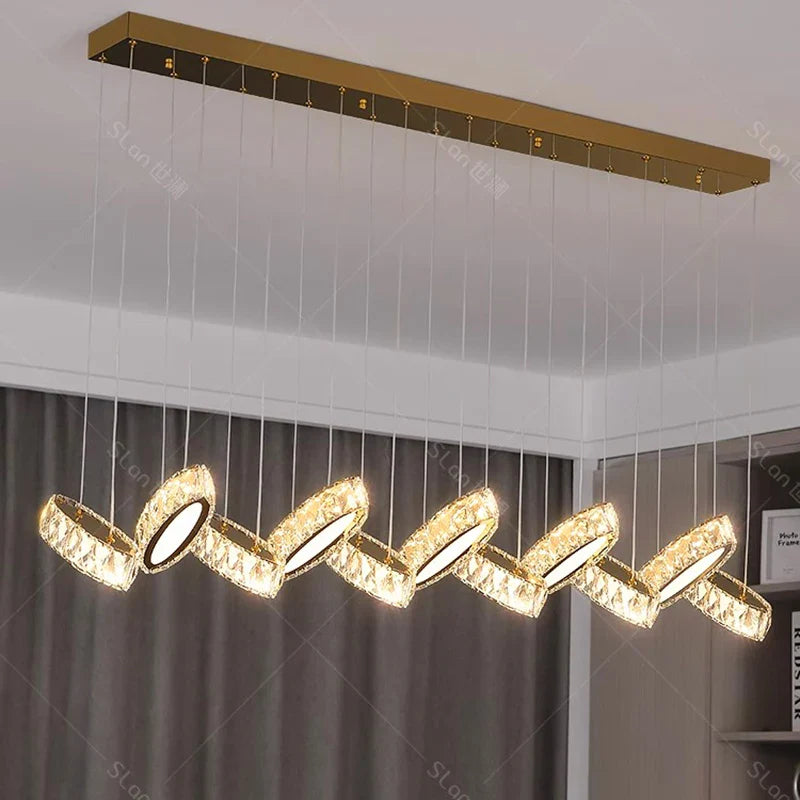 Lustre de décoration de maison moderne lustre de salle à manger luminaires d'intérieur éclairage de plafond éclairage fantaisie LED cristal