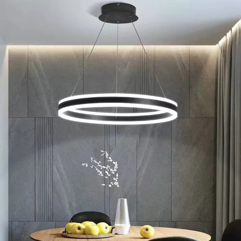 Lustre LED contemporain élégant.