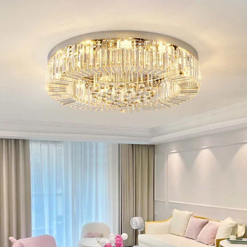 Lustre LED Cristal Anneau Moderne