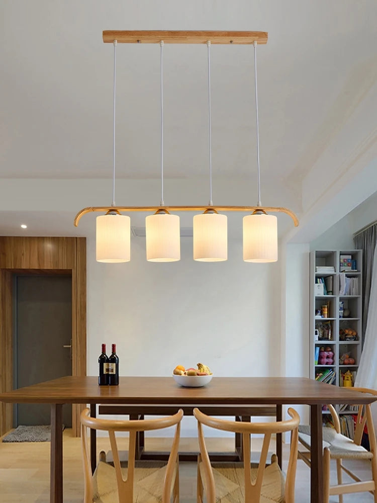 Minimalistische LED Houten Hanglamp voor Moderne Decoratie