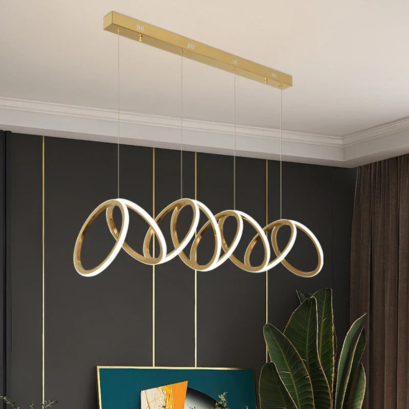 Suspension LED Anneau Luxe Moderne