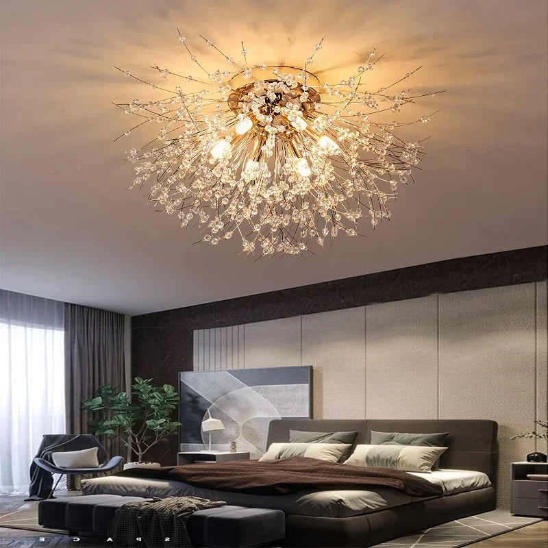 Plafonnier nordique en cristal design moderne créatif rond Pissenlit