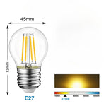 LOT DE SIX AMPOULES GLOBE LED RÉTRO EDISON E27 G45 6W 220V