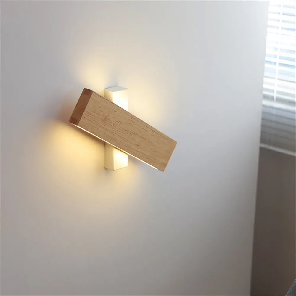 applique murale led en bois design moderne pour intérieur