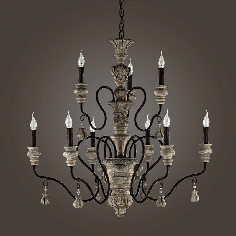 lustre vintage en fer forgé style industriel pour décoration moderne