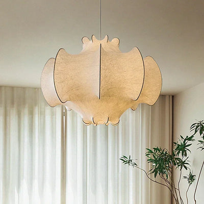 Nordisk wabi-sabi japansk silke LED-loftlampe til indendørs brug