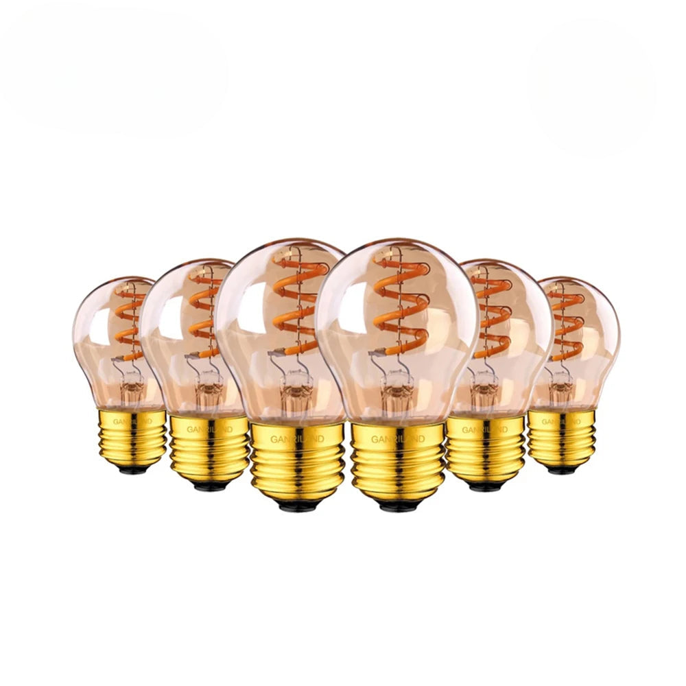 LOT DE SIX AMPOULES À FILAMENT SPIRALE LED EDISON G45 E27 3W 220V