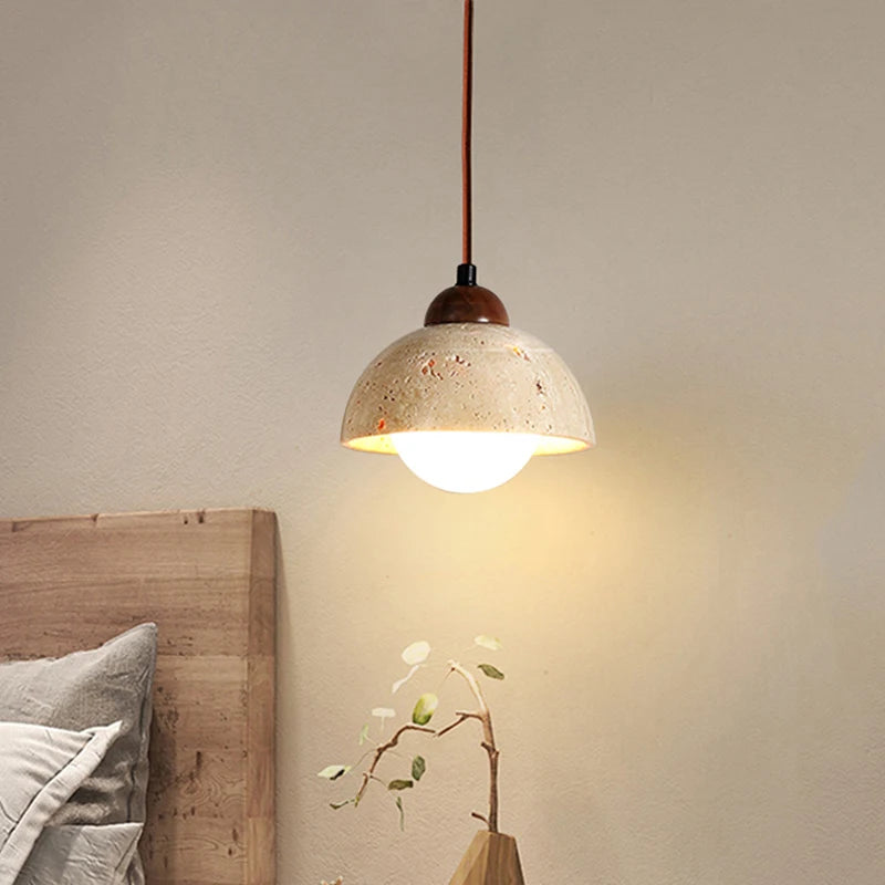 Lampe suspendu en marbre jaune | Luminaire Lucciano