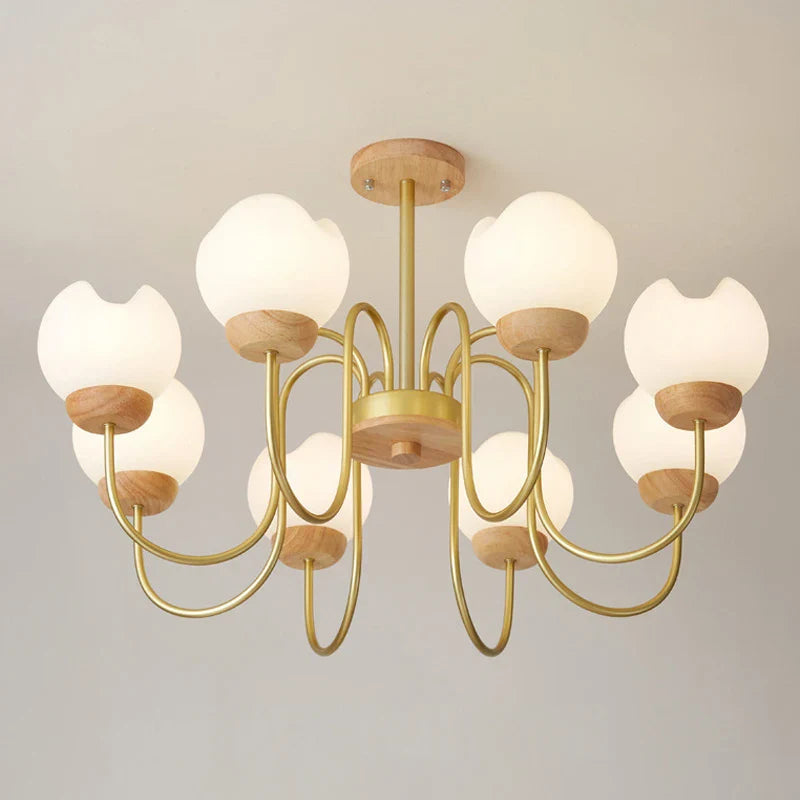 Lustre nordique en bois chaleureux