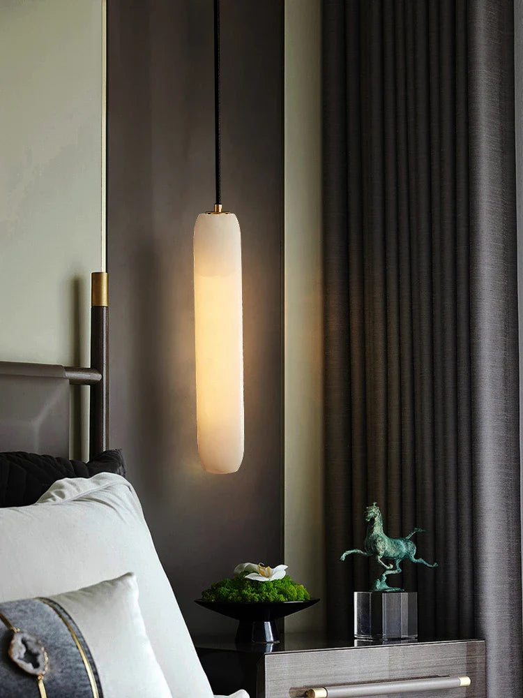 lustre en marbre et cuivre moderne style minimaliste pour décoration intérieure