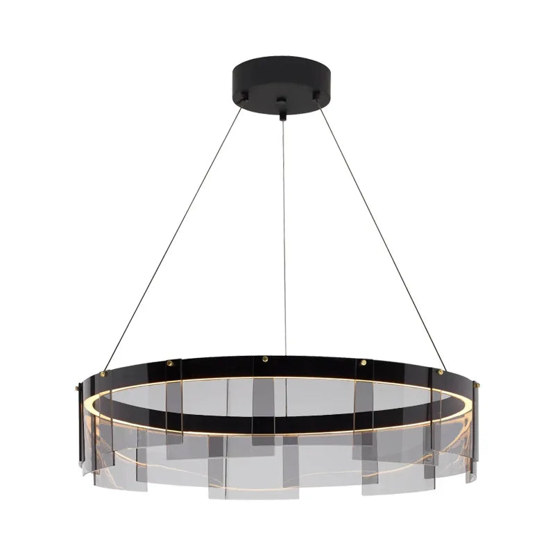 Lustre LED design transparent moderne