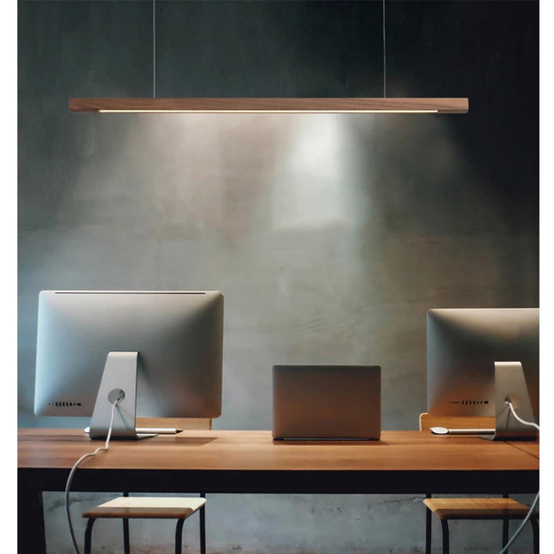 Moderne LED Hanglamp van Langwerpig Hout