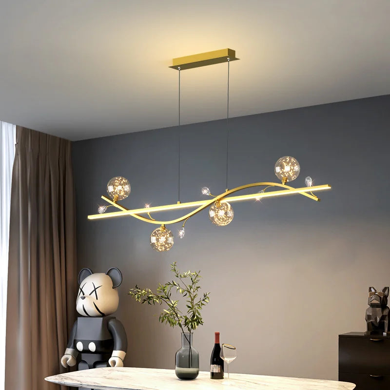 Lustre moderne cristallin suspendu