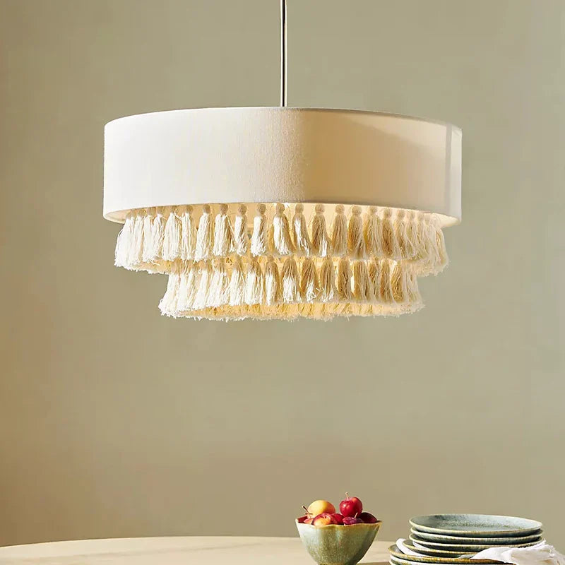 lustre en tissu style bohème wabi sabi mode japonaise