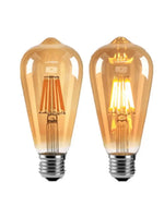 Lot de six ampoules LED dorées à filament Edison E27