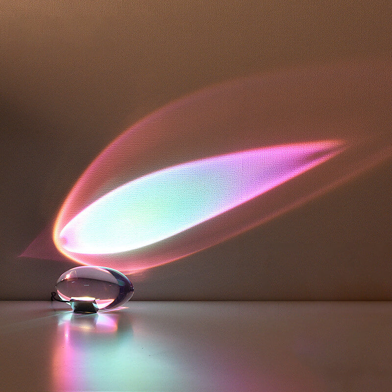 Lampe de table à projection LED en cristal moderne à alimentation USB