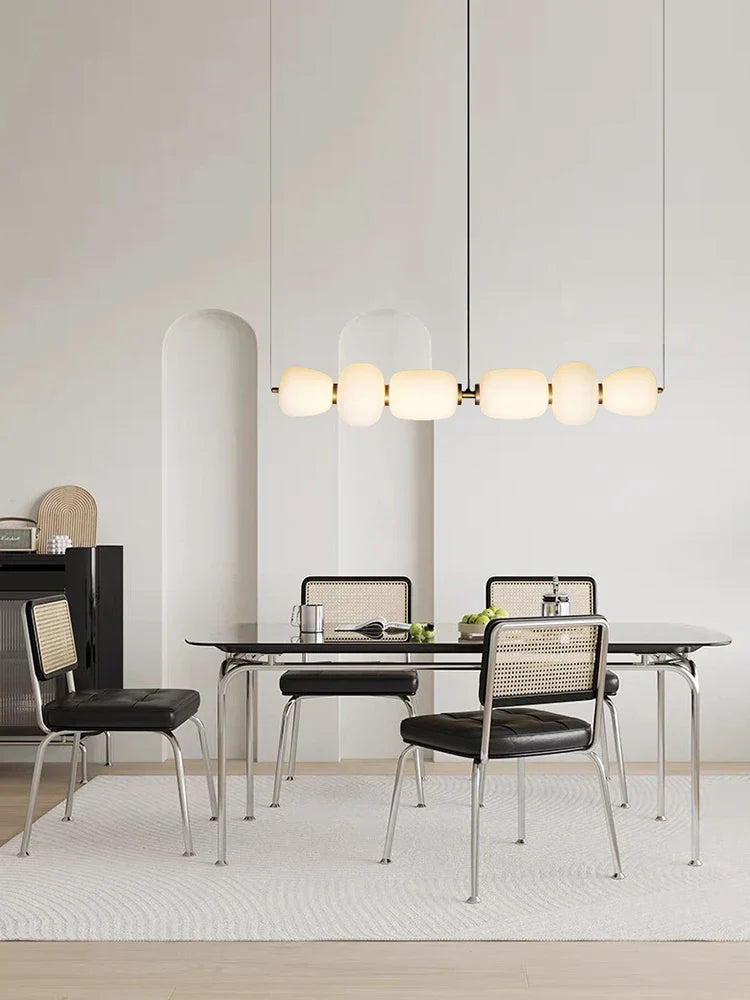 lustre led en verre design minimaliste artistique pour intérieur créatif