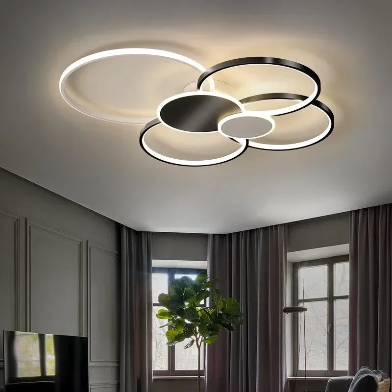 Lustre contemporain en cristal lumineux