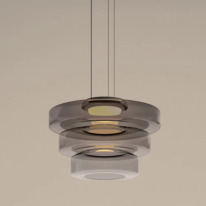 lustre led minimaliste en verre art créativité décoration italienne