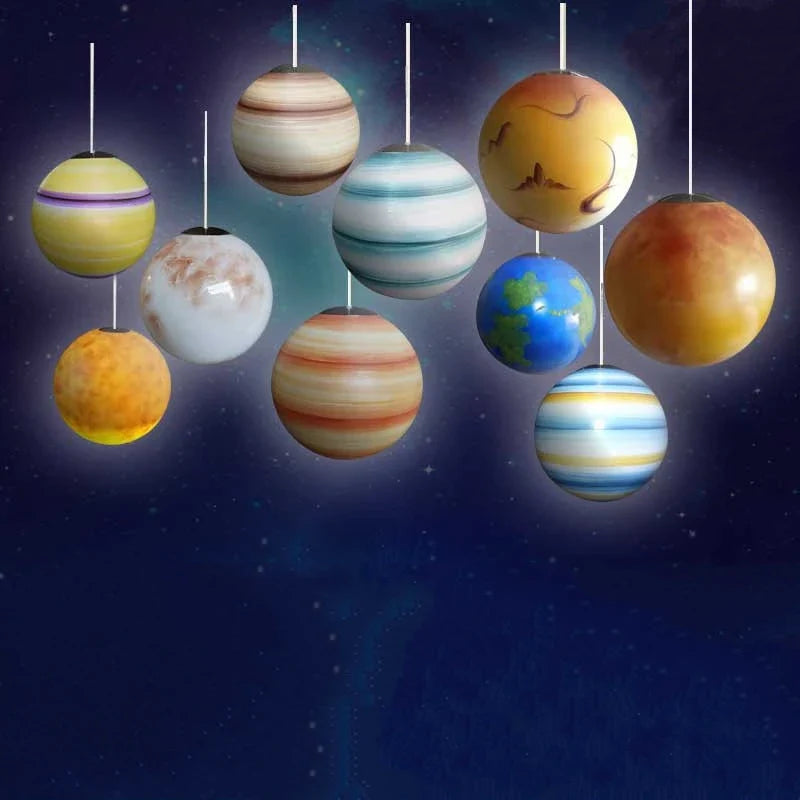lustre led créatif système solaire planète atmosphère intérieure