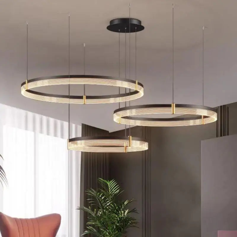 Lustre LED anneau épuré contemporain