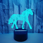 Lampe de chevet 3D LED Cheval