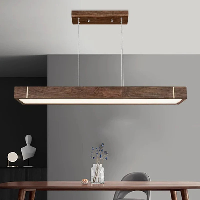 Lustre bois led suspendu au design moderne