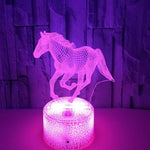 Lampe de chevet 3D LED Cheval