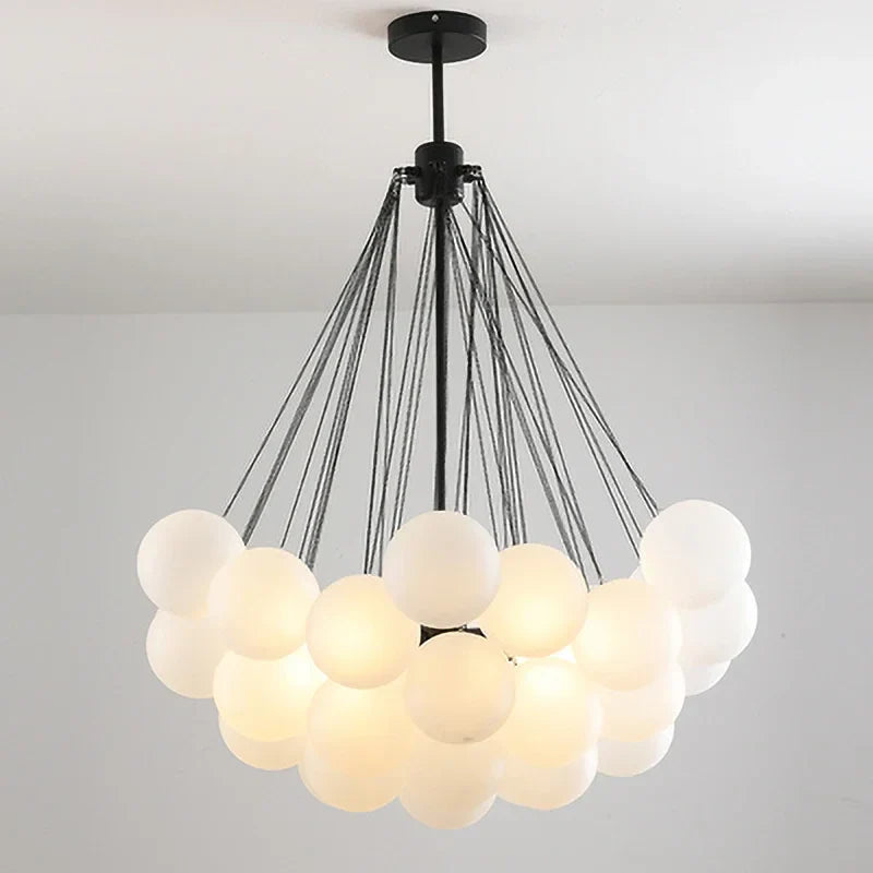 Boules de verre blanches modernes suspension lumières pour salle à manger salon chambre cafés Hall décor à la maison lustres intérieur Lustre Luminaire